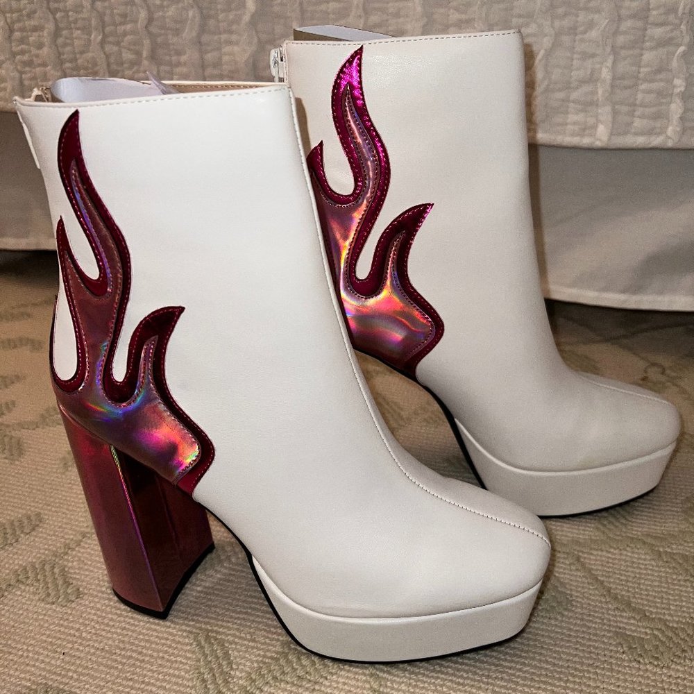 Public Desire Pink Flame Heeled Booties